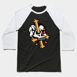 Skull and cross Baseball T-Shirt